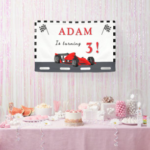 3. Geburtstag Autorennen – Partybanner Spaß! Banner