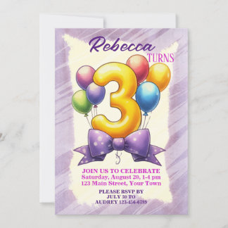 3. Geburtstag Ballon Thema Einladung
