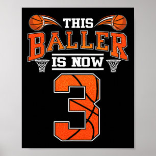 3. Geburtstag Basketball Dieser Baller ist jetzt 3 Poster