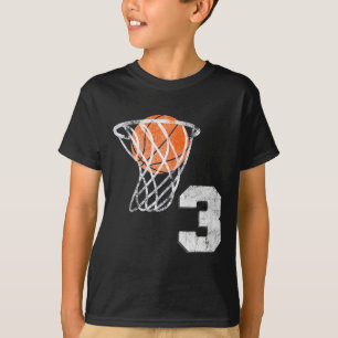 3. Geburtstag Basketball Drei 3 Jahre Jungen Kind T-Shirt