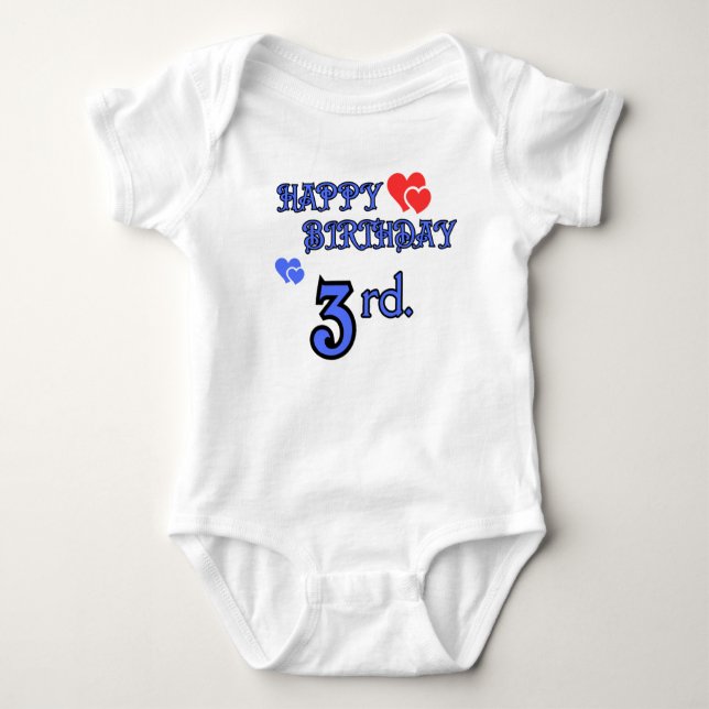 3. Geburtstag Bodysuit Baby Strampler (Vorderseite)