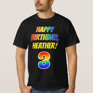 3. Geburtstag — Bold, Fun, Rainbow 3, Individuelle T-Shirt