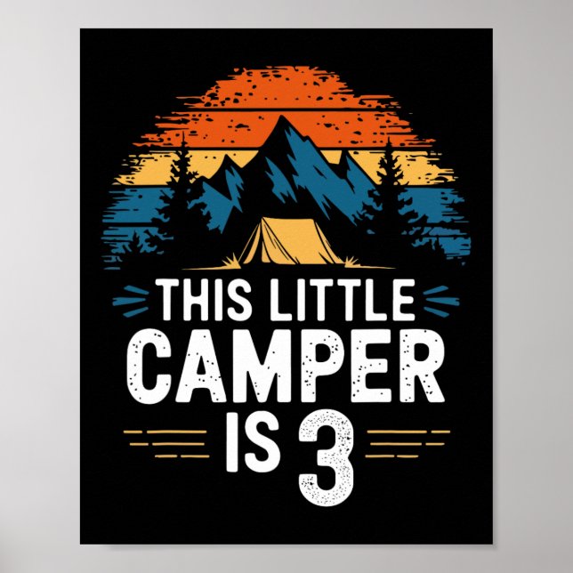 3. Geburtstag Camping Shirt für 3-jährige Kinder C Poster (Vorne)