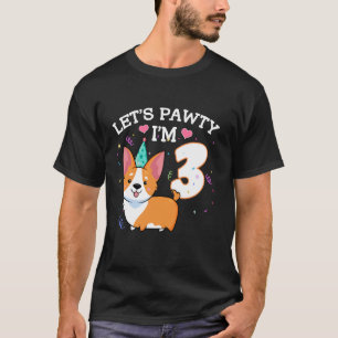 3. Geburtstag Corgi Hundeliebhaber Haustier 3 Jahr T-Shirt