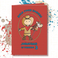 3. Geburtstag Cowboy Cartoon Kleiner Junge Rodeo  