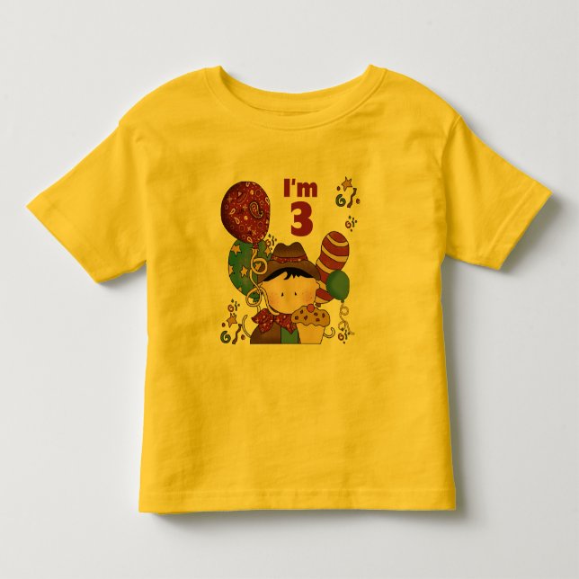 3. Geburtstag Cowboy T - Shirt und Geschenke (Vorderseite)