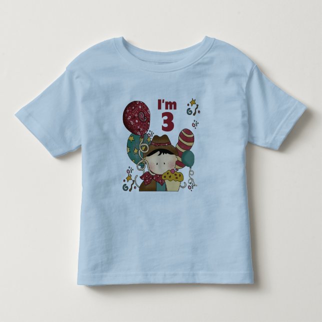 3. Geburtstag Cowboy T - Shirt und Geschenke (Vorderseite)