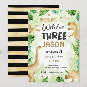 3. Geburtstag, Dinosaur Geburtstag Einladung