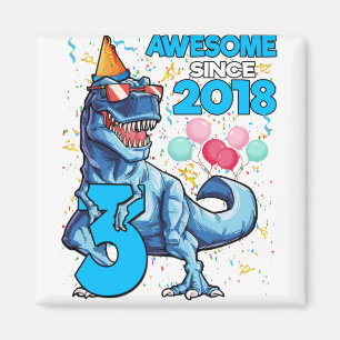 3. Geburtstag Dinosaurier 3 Jahre Junge Kinder Pha Magnet