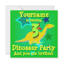 3 Geburtstag Dinosaurier-Party Einladungen drehen
