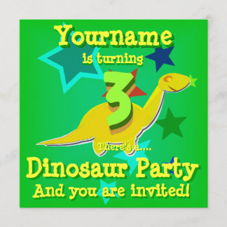 3 Geburtstag Dinosaurier-Party Einladungen drehen