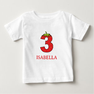 3. Geburtstag Erdbeerthemen-Party  Baby T-shirt