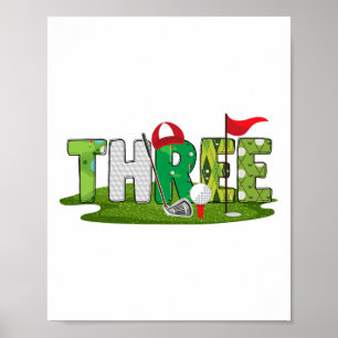 3. Geburtstag Golf Thema 3 Jahre Alte Kinder Sport Poster