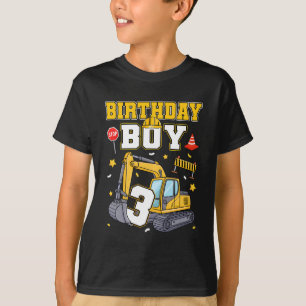 3. Geburtstag Junge 3 Jahre alt Bagger Drei Dekor T-Shirt