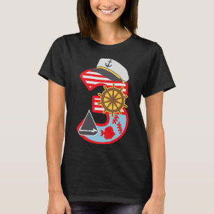 3. Geburtstag Junge 3 Jahre alt kleines Segelboot T-Shirt