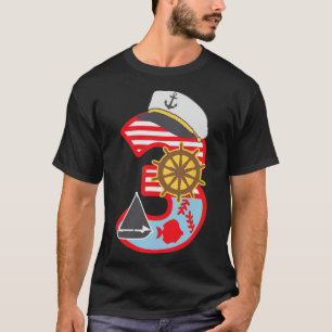 3. Geburtstag Junge 3 Jahre altes kleines Segelboo T-Shirt