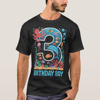 3. Geburtstag Junge Aquarium Party Fisch Strand Oz T-Shirt