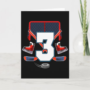 3. Geburtstag Junge Eishockey Thema 3 Jahre alte P Karte
