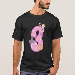 3. Geburtstag Katze  Katzengeburtstagsfeier Pfoten T-Shirt
