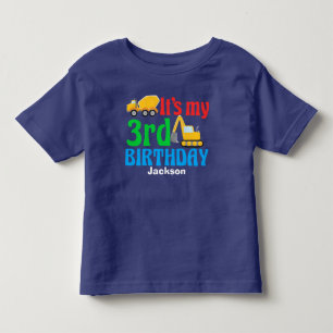 3. Geburtstag Kinder Baufahrzeug Party Kleinkind T-shirt