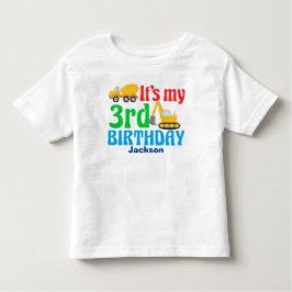 3. Geburtstag Kinder Baufahrzeug Party Kleinkind T-shirt