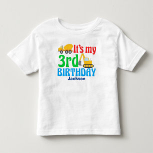 3. Geburtstag Kinder Baufahrzeug Party Kleinkind T-shirt