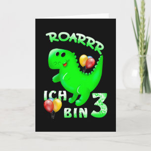 3 Geburtstag Kinder Dinosaurier Karte