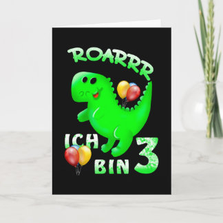 3 Geburtstag Kinder Dinosaurier Karte