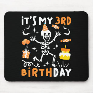 3. Geburtstag Kinder lustiges Skelett 3. Boo-Tag Mousepad