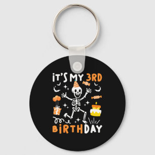 3. Geburtstag Kinder lustiges Skelett 3. Boo-Tag Schlüsselanhänger
