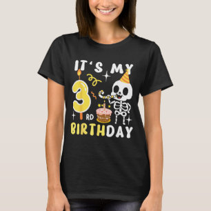 3. Geburtstag Kinder Skelett Halloween Lustig 3. T-Shirt