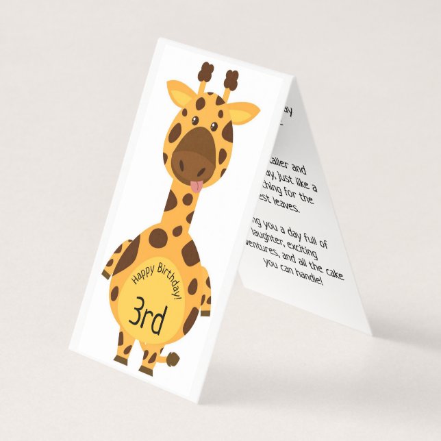 3. Geburtstag - Kinderkarte (Vorderseite)