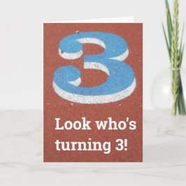 3. Geburtstag Laufende Track-Kindergeburtstag-Kart Karte