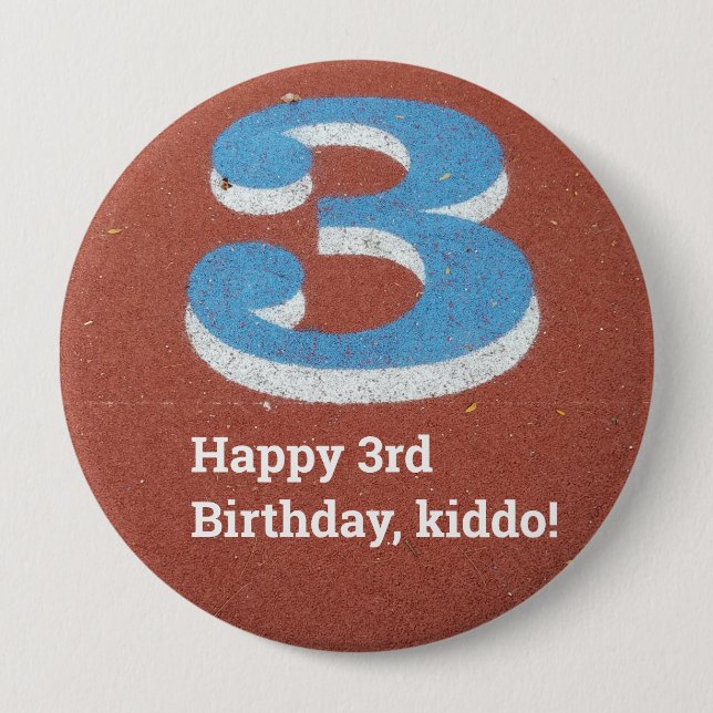 3. Geburtstag Laufspur Button (Vorderseite)