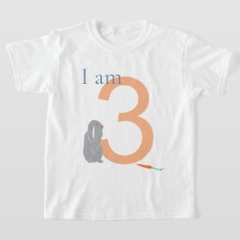 3. Geburtstag Moderner Minimaler Grauer T - Shirt