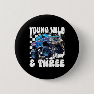 3. Geburtstag Monstertruck Jung Wild Und Drei 3 Button