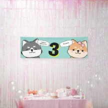3. Geburtstag Party Anpassbare Shiba Inu Welpen