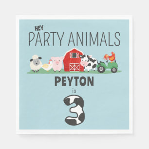 3. Geburtstag Party Tiere Farm Geburtstagskinder Serviette