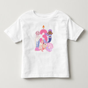 3. Geburtstag Pastell-Meerjungfrau & Meerestiere Kleinkind T-shirt
