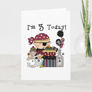 3. Geburtstag Pirate Tshirts and Gifts Karte