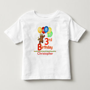 3. Geburtstag Regal Teddy Beary Individuelle Name Kleinkind T-shirt