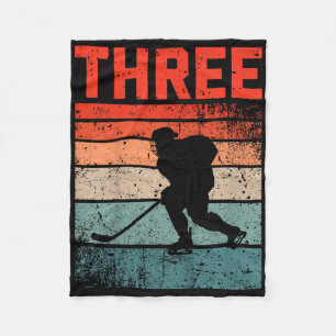 3. Geburtstag Retro Eishockey 3 Jahre Junge Mädche Fleecedecke
