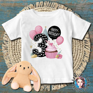 3. Geburtstag rosa Kuchen Baby T-shirt