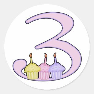 3. Geburtstag Runder Aufkleber