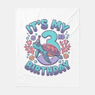 3. Geburtstag Schildkröte Vintage Gravur Design_1 Fleecedecke