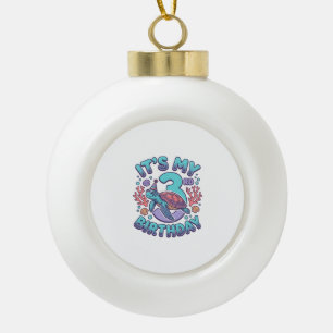 3. Geburtstag Schildkröte Vintage Gravur Design_1 Keramik Kugel-Ornament