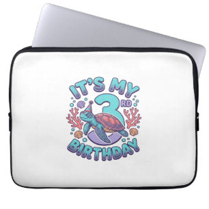 3. Geburtstag Schildkröte Vintage Gravur Design_1 Laptopschutzhülle