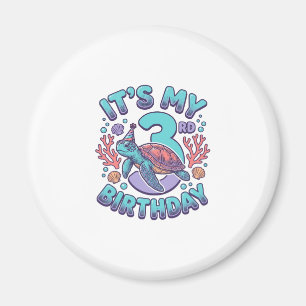 3. Geburtstag Schildkröte Vintage Gravur Design_1 Magnet