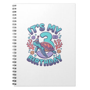 3. Geburtstag Schildkröte Vintage Gravur Design_1 Notizblock