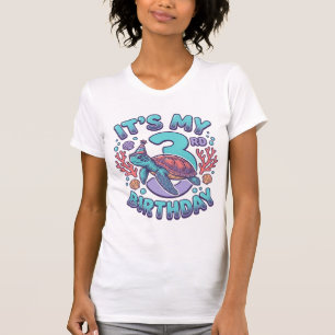 3. Geburtstag Schildkröte Vintage Gravur Design_1 T-Shirt